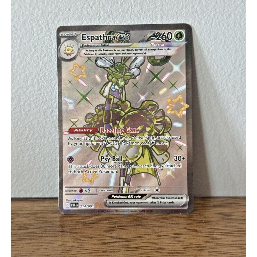 POKÉMON TCG ESPATHRA 214/091 PALDEAN FATES SHINY ULTRA RARE ENGLISH